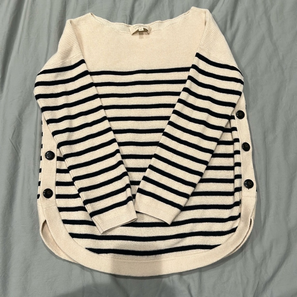 Sezane Clément Jumper Écru / Marine - Size XS